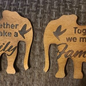 Rustic Brown Elephant Wall Art Set